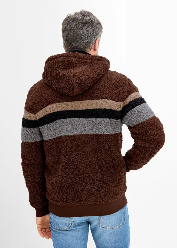 Teddy-Fleecejacke mit Kapuze, bonprix