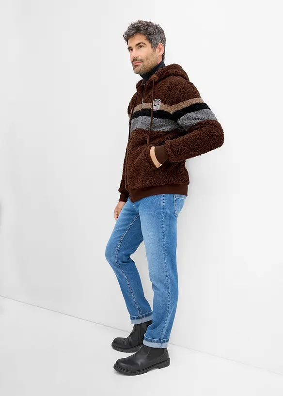 Teddy-Fleecejacke mit Kapuze, bonprix
