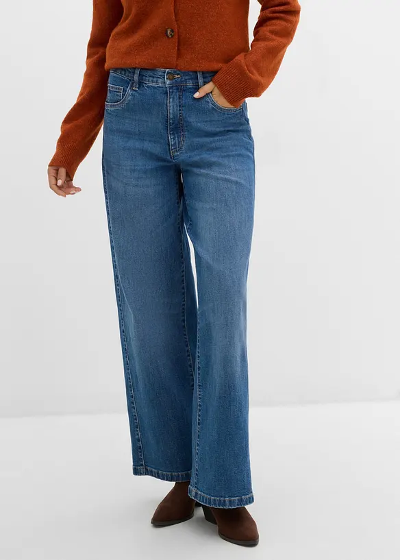 Wide-Leg-Jeans mit Nahtdetails, bonprix
