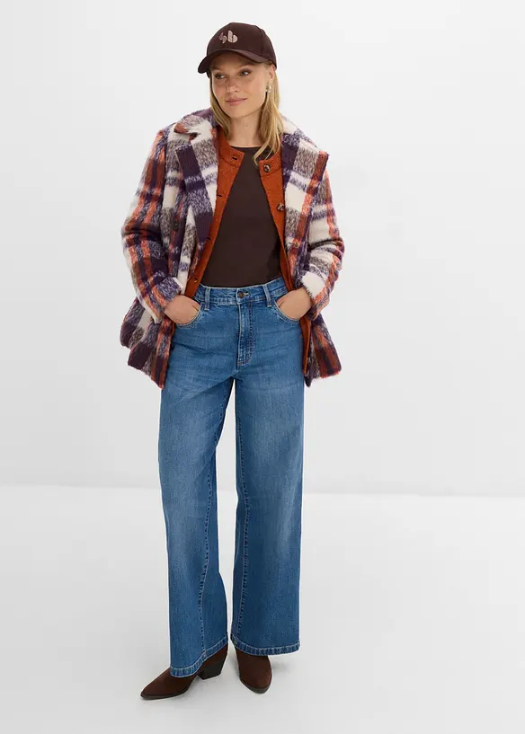 Wide-Leg-Jeans mit Nahtdetails, bonprix