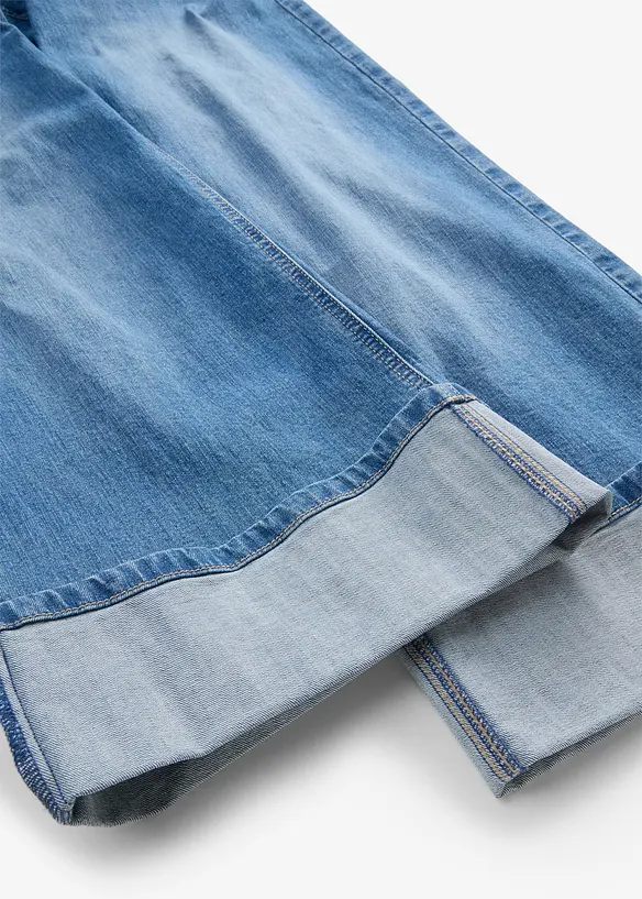 Wide-Leg-Jeans mit Umschlag, bonprix