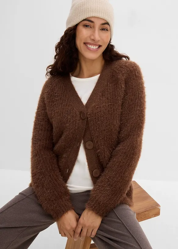 Gilet en grosse maille c&ocirc;tel&eacute;e brillante, bonprix