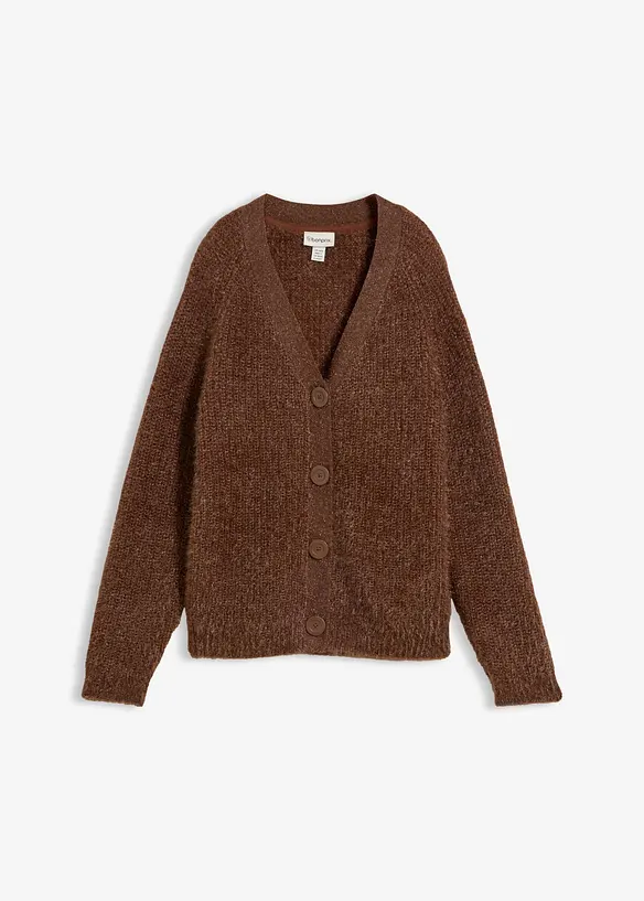 Gilet en grosse maille c&ocirc;tel&eacute;e brillante, bonprix