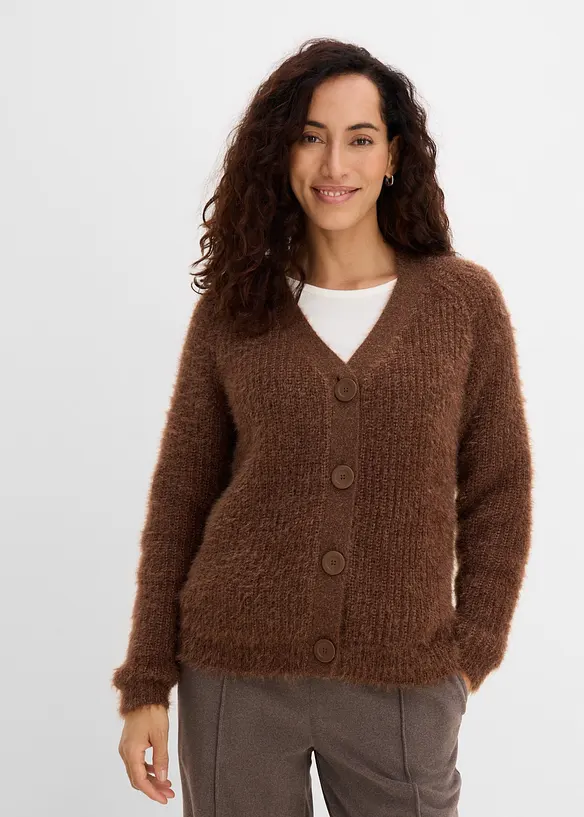 Gilet en grosse maille c&ocirc;tel&eacute;e brillante, bonprix