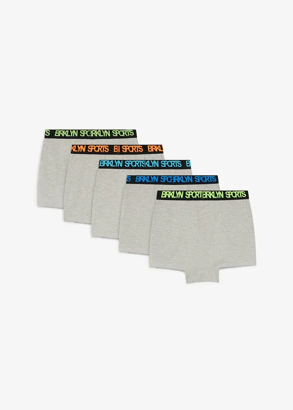 Lot de 5 boxers coton, bonprix