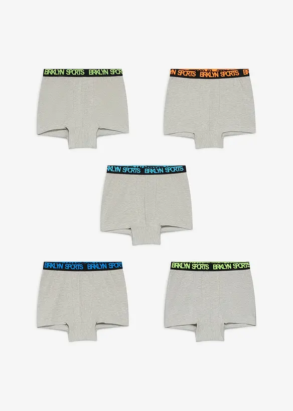 Lot de 5 boxers coton, bonprix