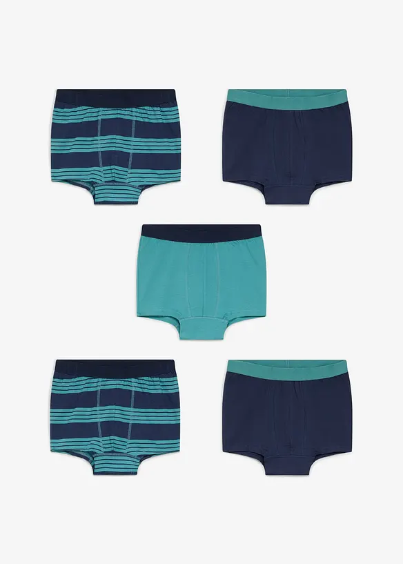 Lot de 5 boxers en coton doux, bonprix