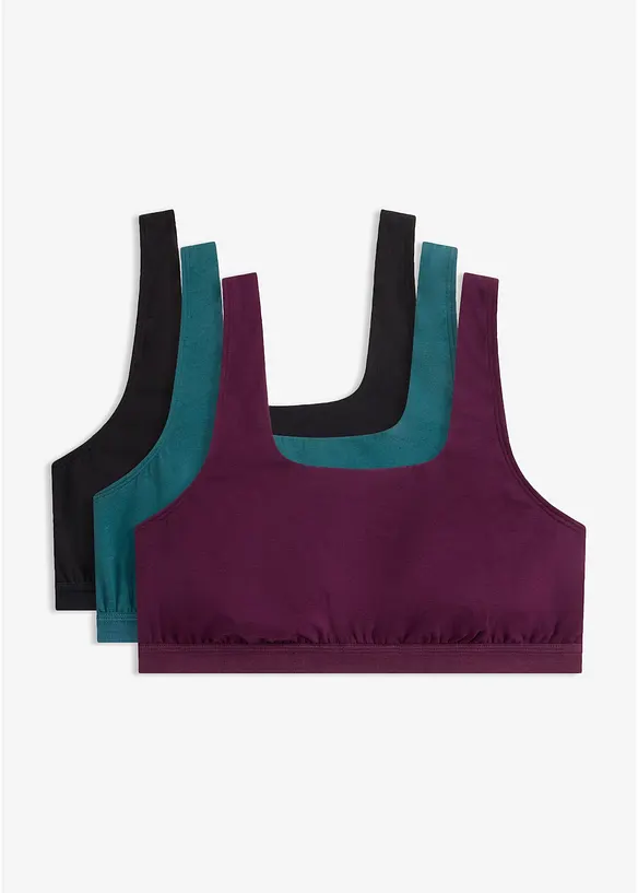Bustier mit Bio-Baumwolle (3er Pack), bonprix