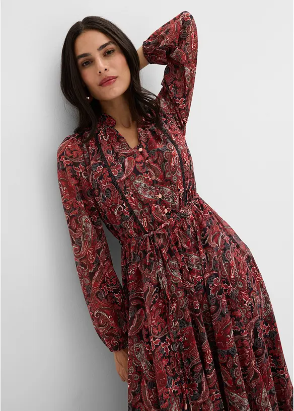 Paisleykleid aus Chiffon, bonprix