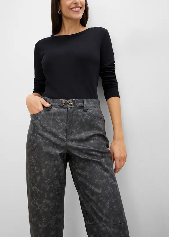 Pantalon enduit, aspect vieilli, bonprix