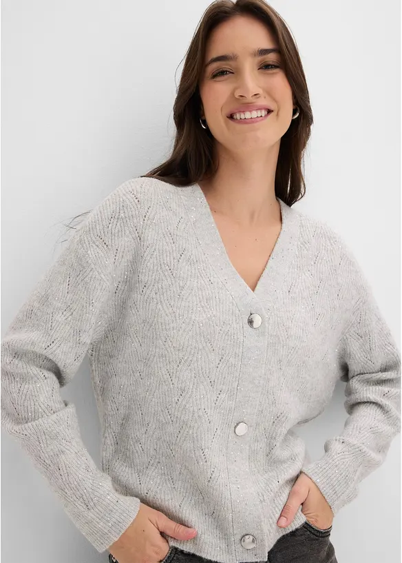 Gilet en maille ajour&eacute;e, bonprix