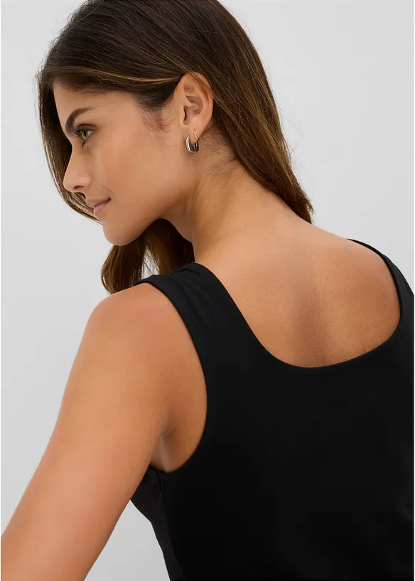 Unterhemd mit Bio-Baumwolle und Spitze (2er Pack), bonprix