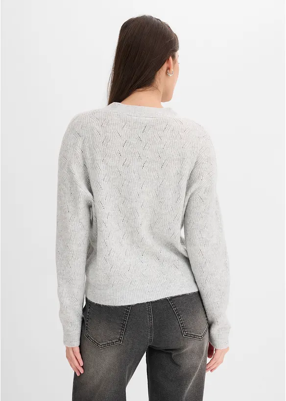 Gilet en maille ajour&eacute;e, bonprix