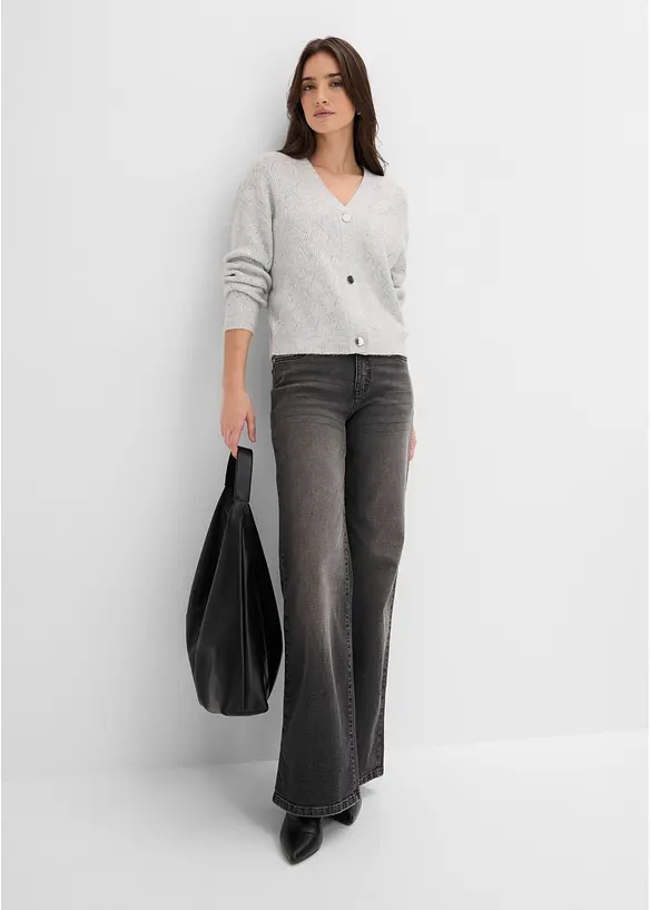 Gilet en maille ajour&eacute;e, bonprix