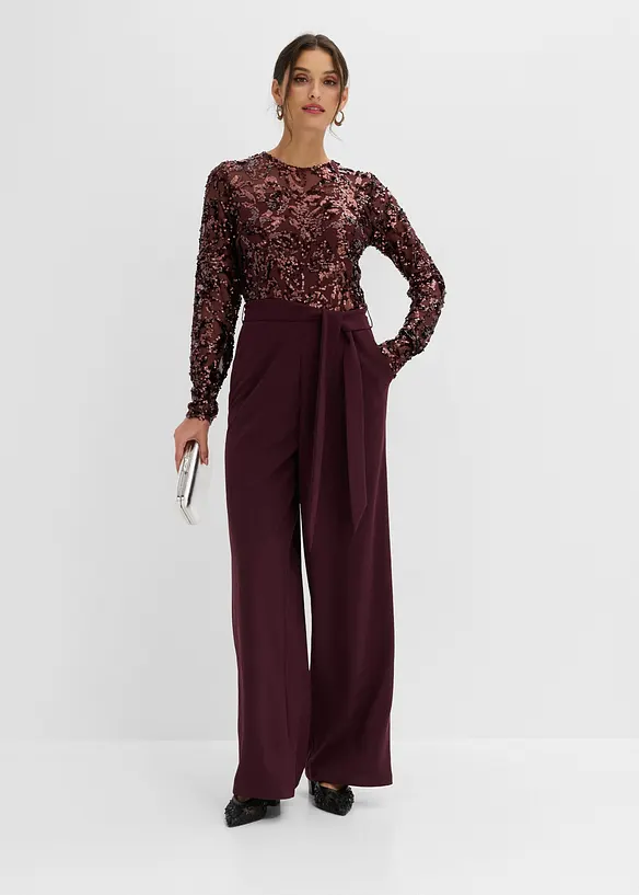 Combinaison avec haut brod&eacute; de sequins, bonprix