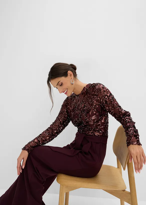Combinaison avec haut brod&eacute; de sequins, bonprix