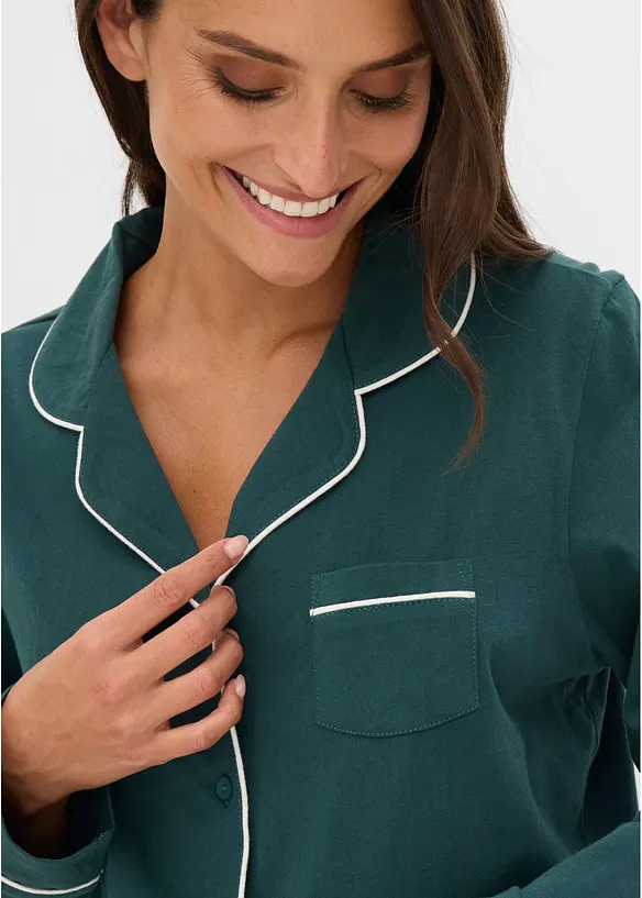 Pyjama boutonn&eacute; en coton doux, bonprix