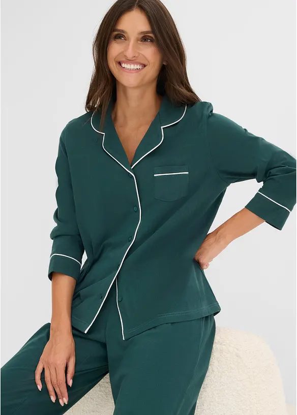 Pyjama boutonn&eacute; en coton doux, bonprix