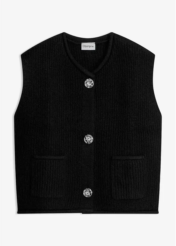 Strickweste mit dekorativen Kn&ouml;pfen, bonprix