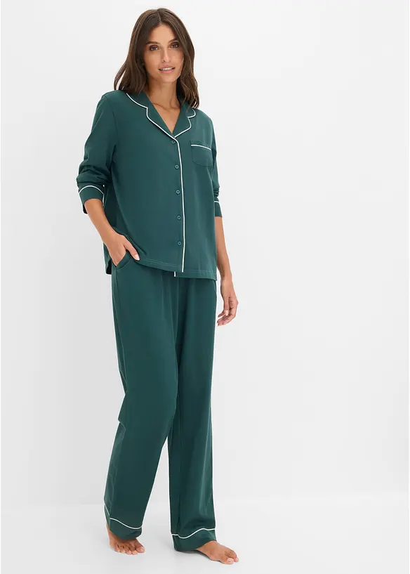 Pyjama boutonn&eacute; en coton doux, bonprix