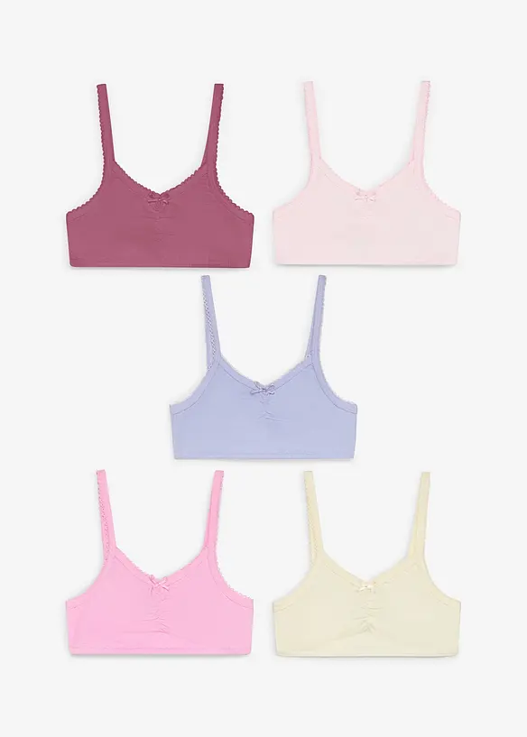 Lot de 5&nbsp;brassi&egrave;res coton, bonprix