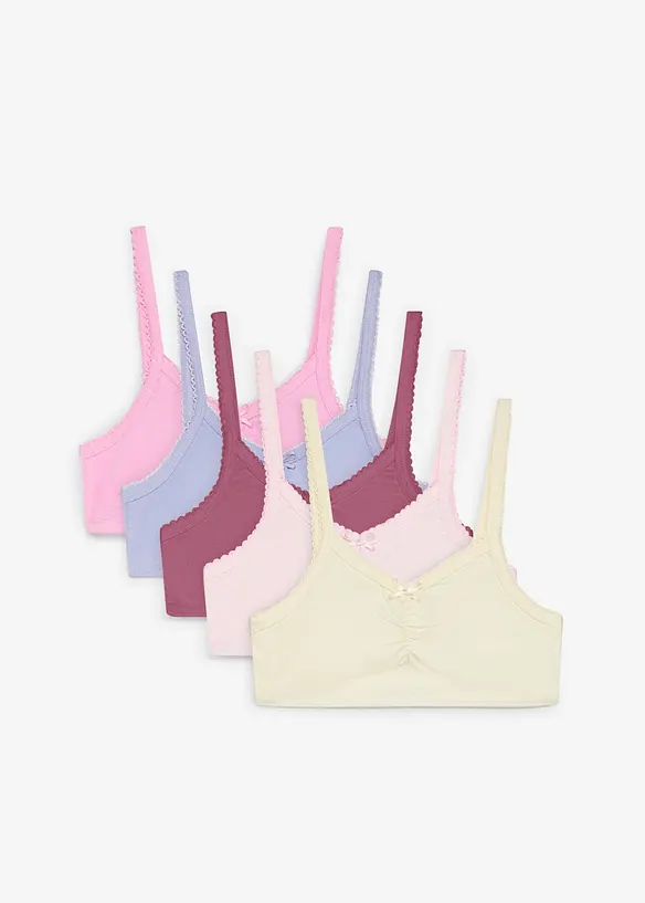 Lot de 5&nbsp;brassi&egrave;res coton, bonprix