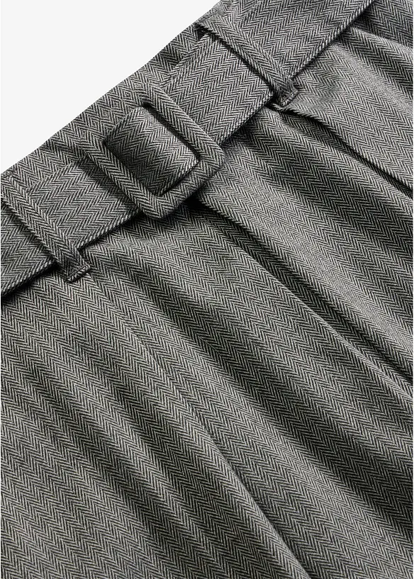 Jupe pliss&eacute;e &agrave; chevrons avec ceinture (ens. 2 pces), bonprix