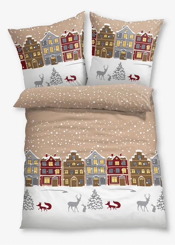 Parure de lit &agrave; motif hivernal, bonprix