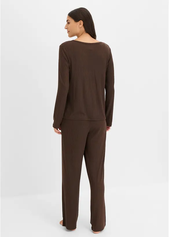 Pyjama aus weichem Pointelle-Jersey, bonprix