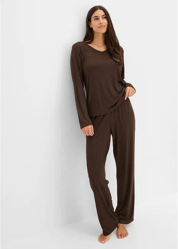 Pyjama aus weichem Pointelle-Jersey, bonprix