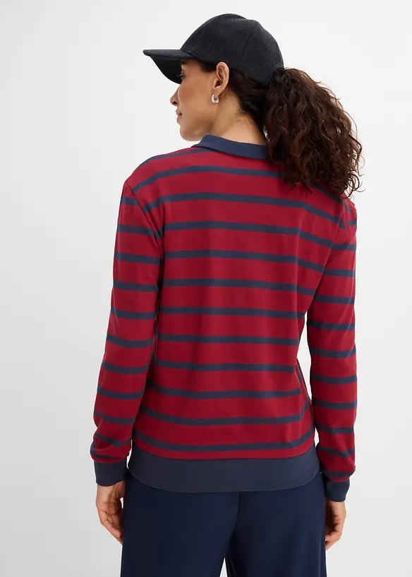 Polo manches longues en coton &eacute;pais, bonprix