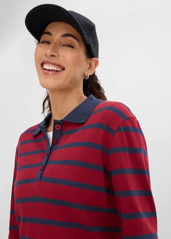 Polo manches longues en coton &eacute;pais, bonprix