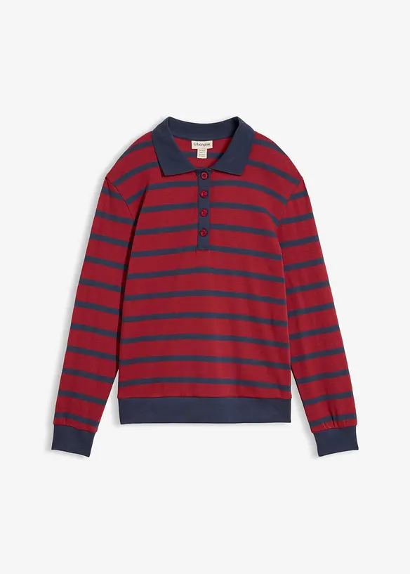 Polo manches longues en coton &eacute;pais, bonprix