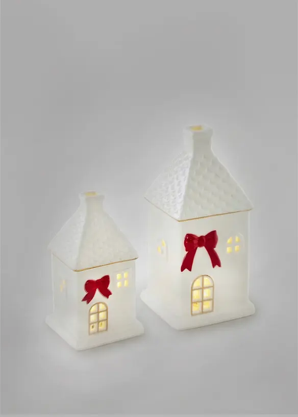 Objet d&eacute;co LED maisons (ens. 2&nbsp;pces), bonprix