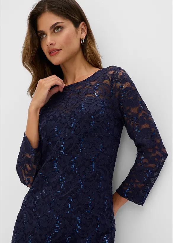 Robe &agrave; dentelle et sequins, bonprix