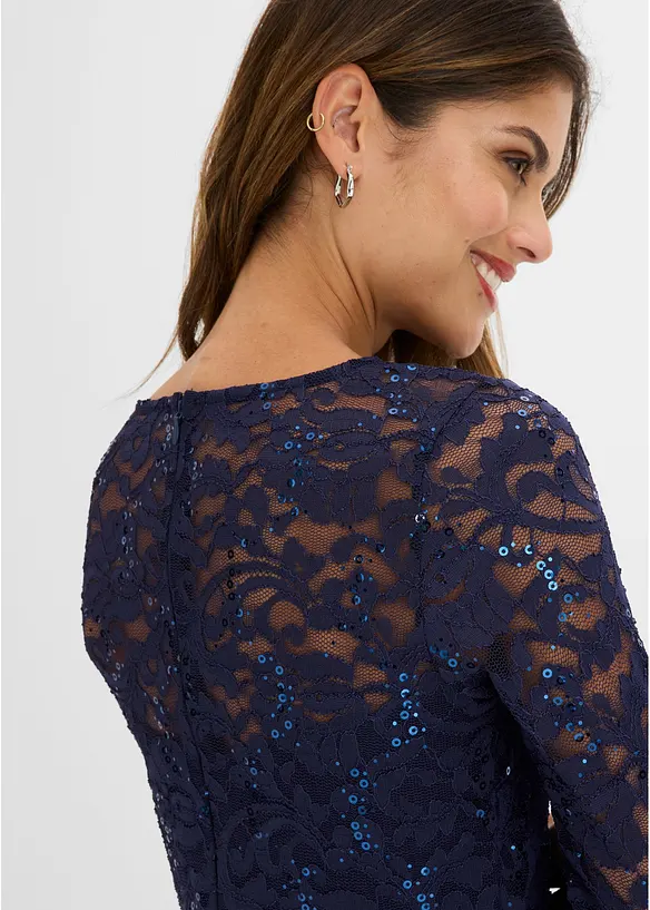 Robe &agrave; dentelle et sequins, bonprix