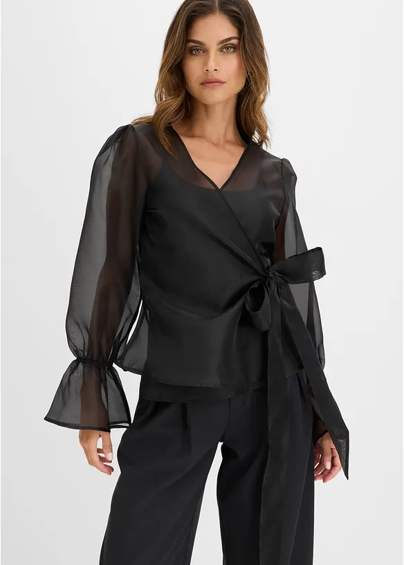 Blouse en tulle brillant, bonprix