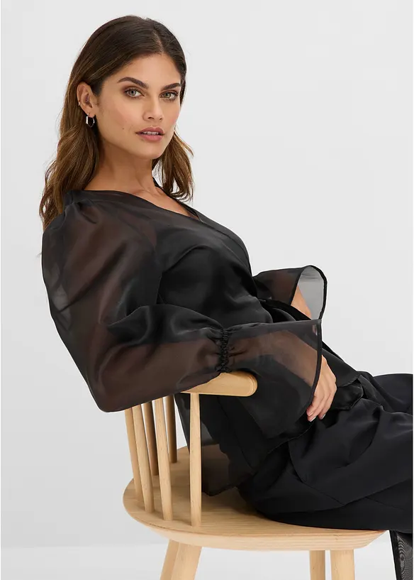 Blouse en tulle brillant, bonprix