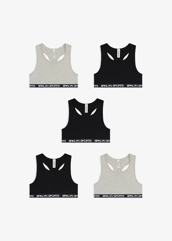 Lot de 5 brassi&egrave;res en coton extensible, bonprix