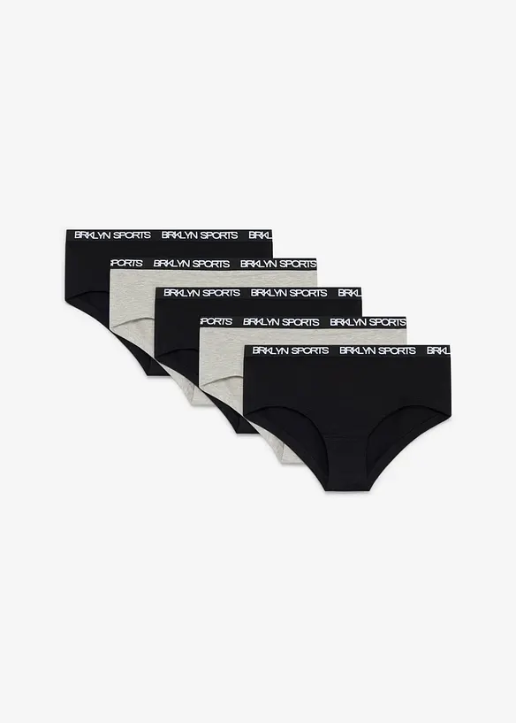 Lot de 5&nbsp;culottes en coton doux, bonprix