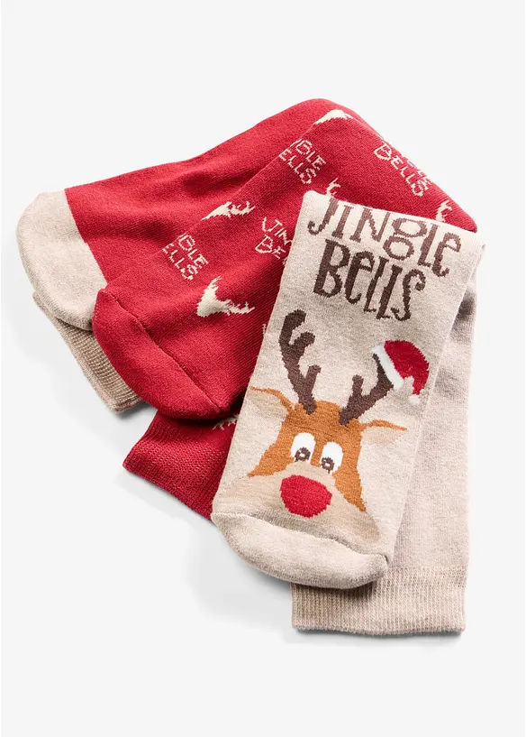 Thermo Socken mit Weihnachtsmotiv und Innenfrottee (3er Pack), bonprix
