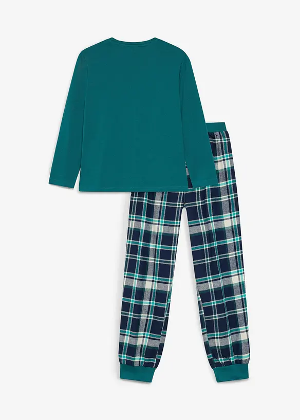Pyjama enfant en coton avec pantalon en flanelle (ens. 2 pces), bonprix