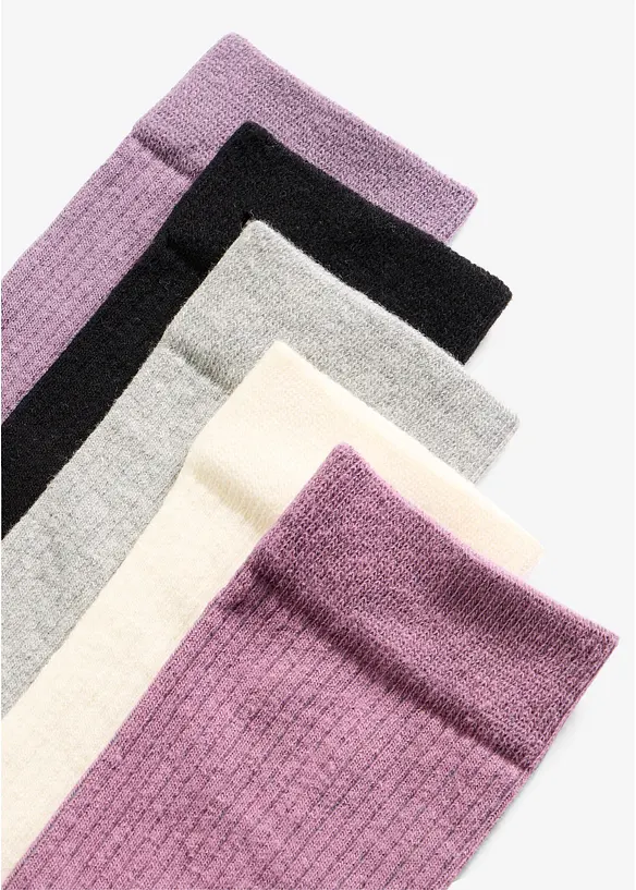 Gerippte Socken (5er Pack), bonprix