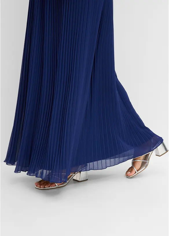 Robe de soir&eacute;e avec effet pliss&eacute; et strass, bonprix