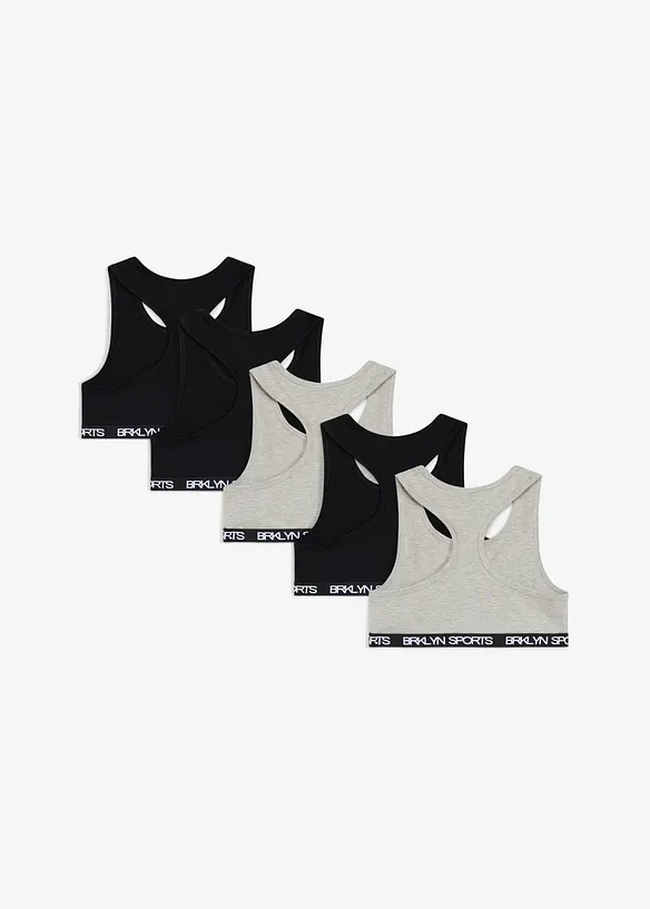 Lot de 5 brassi&egrave;res en coton extensible, bonprix