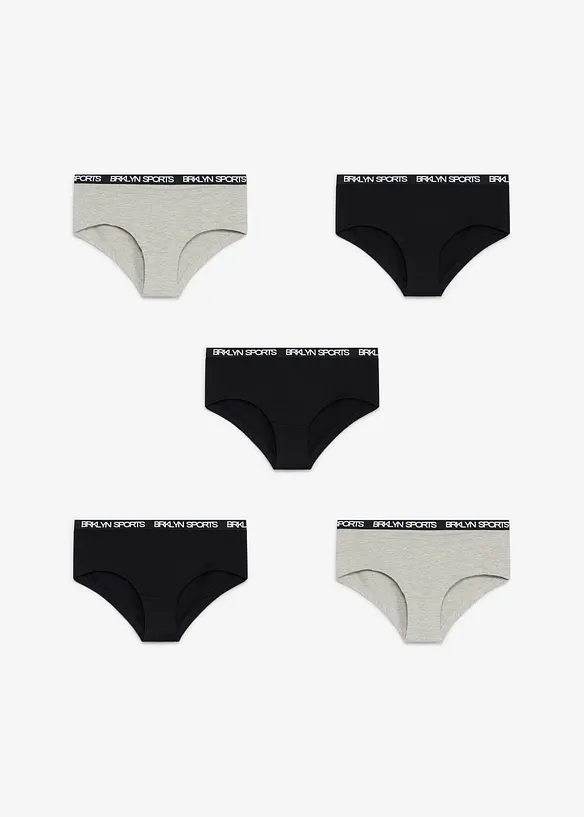 Lot de 5&nbsp;culottes en coton doux, bonprix