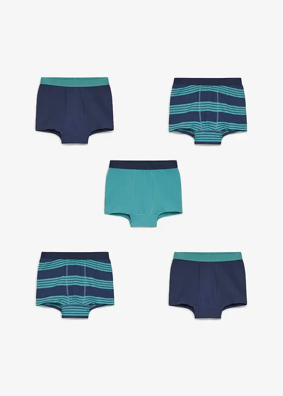 Lot de 5 boxers en coton doux, bonprix