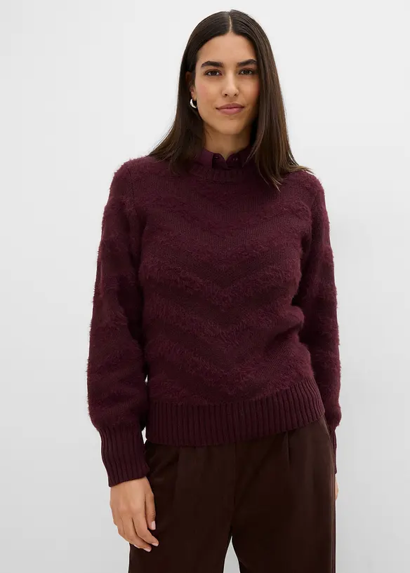 Pull avec fil duveteux, bonprix
