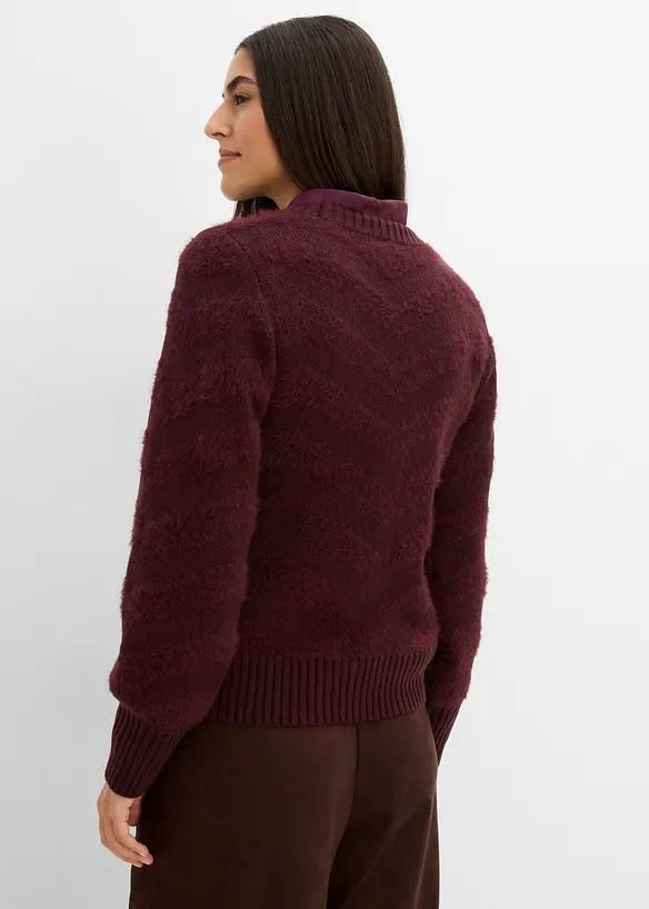 Pull avec fil duveteux, bonprix