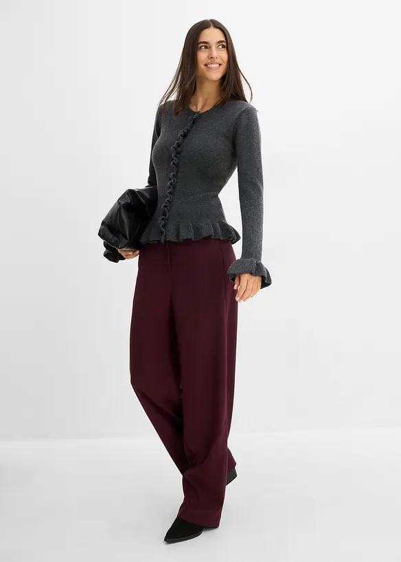 Gilet en maille ajour&eacute;e, bonprix